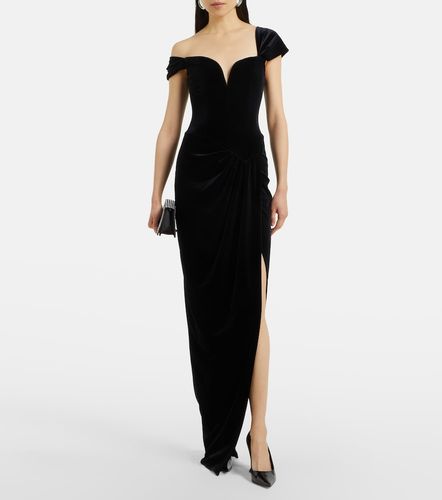 Robe longue bustier en velours - Alex Perry - Modalova