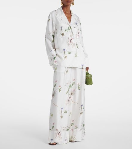 Pantalon ample en soie à fleurs - Erdem - Modalova