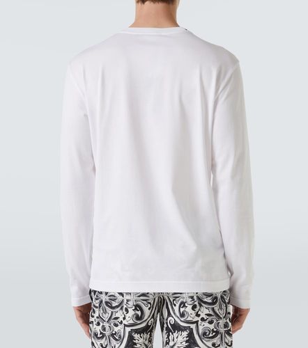T-shirt brodé en coton à logo - Dolce&Gabbana - Modalova
