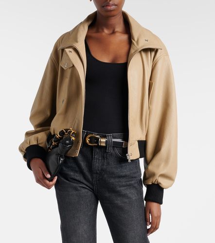 Veste blouson courte Briar en cuir - Nour Hammour - Modalova