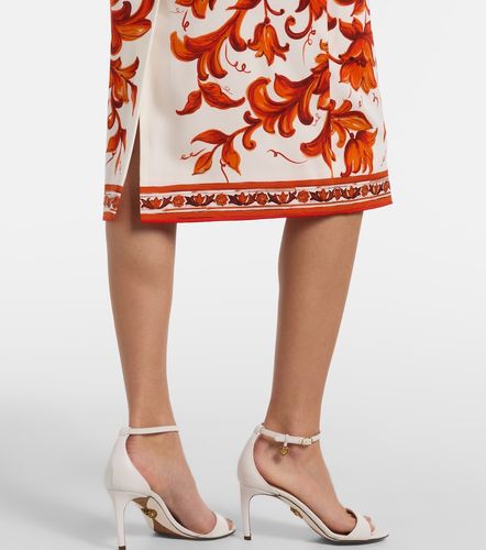 Robe midi Majolica en soie mélangée - Dolce&Gabbana - Modalova