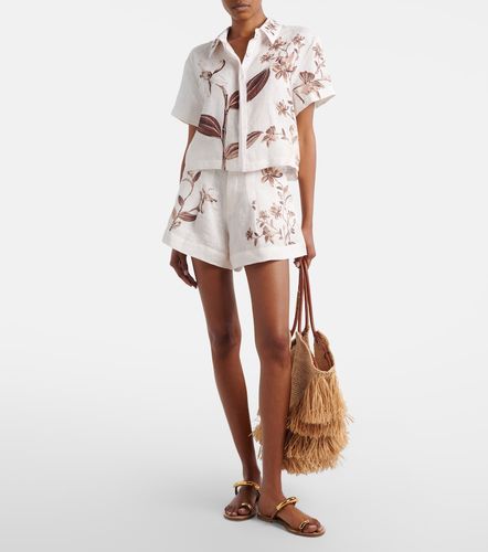 Short Toronjil en lin à fleurs - Agua by Agua Bendita - Modalova