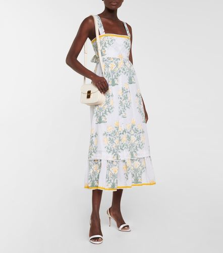 Robe midi étagée en coton à fleurs - Juliet Dunn - Modalova