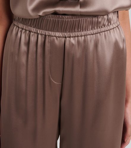 Pantalon ample en satin de soie mélangée - Brunello Cucinelli - Modalova