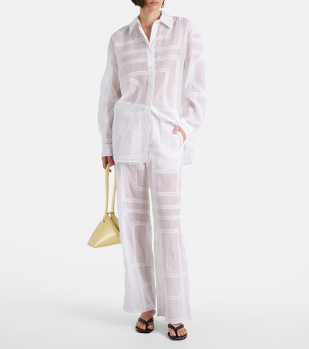 Chemise brodée en voile de coton et soie - Toteme - Modalova