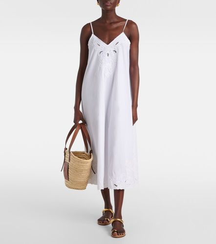 Robe midi brodée en coton - Juliet Dunn - Modalova