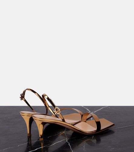 Sandales Ribbon 55 en cuir métallisé - Gianvito Rossi - Modalova