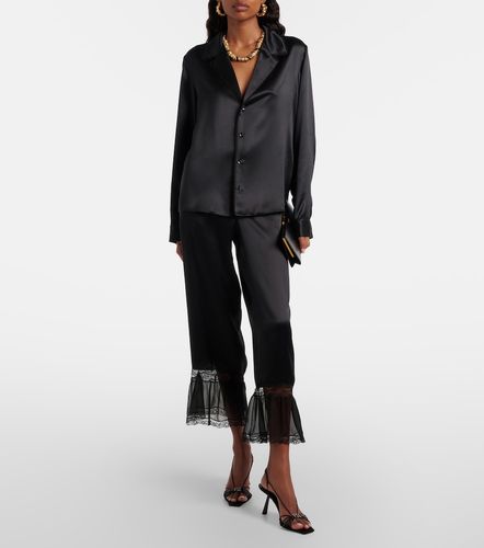 Pantalon ample en satin de soie - Saint Laurent - Modalova