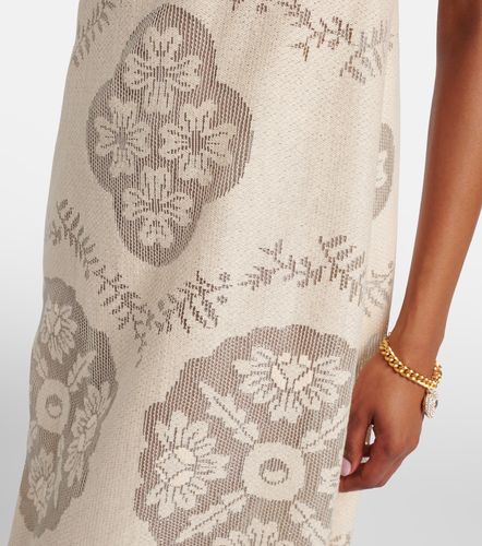 Robe longue VGold en coton mélangé à fleurs - Valentino - Modalova