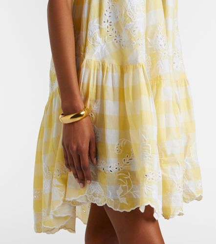 Robe asymétrique en coton à carreaux et broderie - Juliet Dunn - Modalova