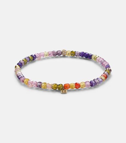 Bracelet Evil Eye en zircone 14 ct avec charm en or jaune 14 ct - Sydney Evan - Modalova