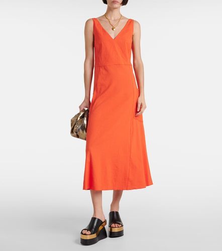 Vince Robe midi en lin mélangé - Vince - Modalova