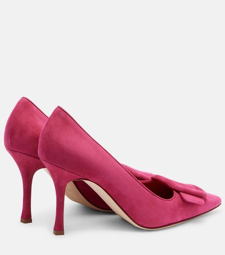 Escarpins Maysale 90 en daim - Manolo Blahnik - Modalova