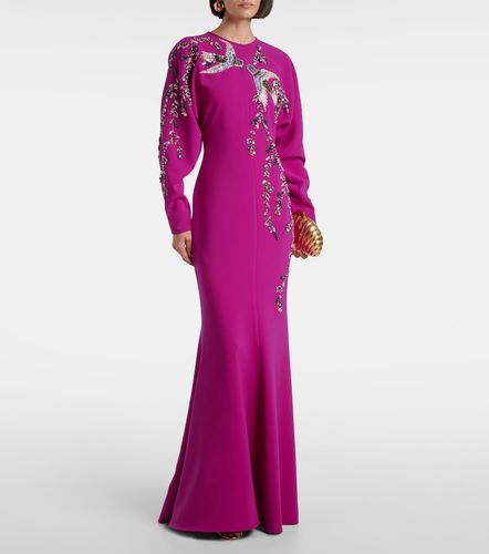 Robe longue Marla en crêpe à cristaux - Costarellos - Modalova