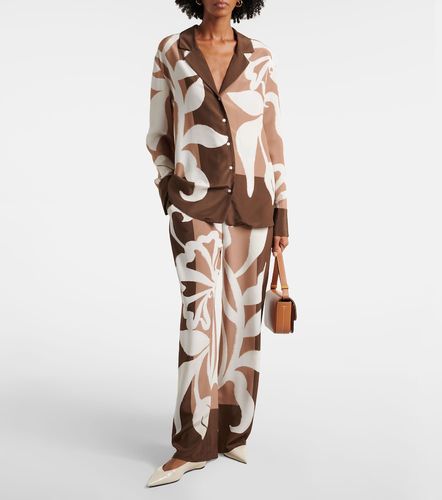 Pantalon ample Portia imprimé en satin de soie - SIR - Modalova