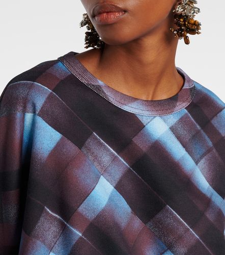 Sweat-shirt en coton à carreaux - Dries Van Noten - Modalova