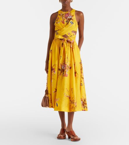 Robe midi Patience en lin à fleurs - Zimmermann - Modalova