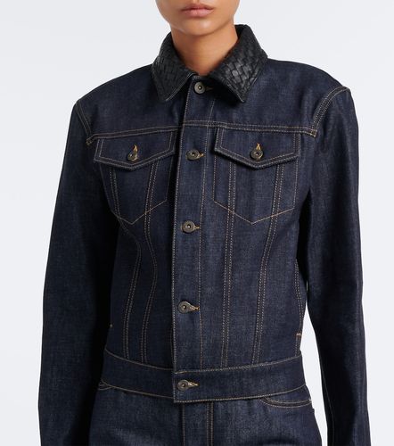 Veste en denim et cuir Intrecciato - Bottega Veneta - Modalova