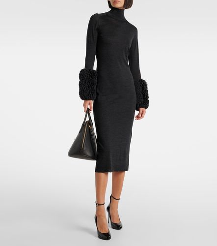 Alaïa Robe midi en laine vierge et shearling synthétique - Alaia - Modalova