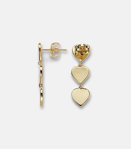 Boucles d'oreilles Pure Three Heart Linear en or 14 ct - Sydney Evan - Modalova