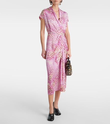 Robe midi imprimée en satin - Dries Van Noten - Modalova
