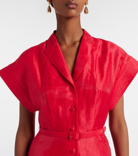Robe midi Aubrey en toile de lin mélangé - Leo Lin - Modalova
