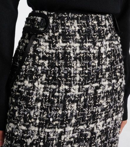 Jupe midi en laine, coton et soie mélangés à carreaux - Dolce&Gabbana - Modalova