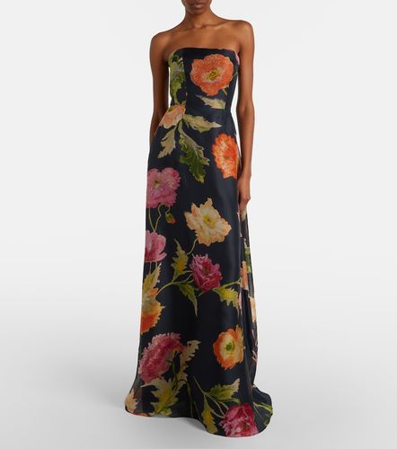 Robe longue en soie à fleurs - Carolina Herrera - Modalova
