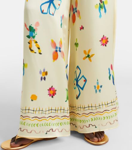 Alémais Pantalon ample Sidi en soie à fleurs - Alemais - Modalova