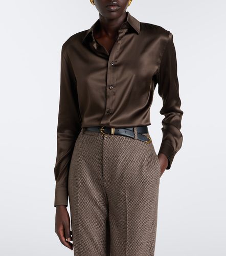 Chemise en satin de soie mélangée - Ralph Lauren Collection - Modalova