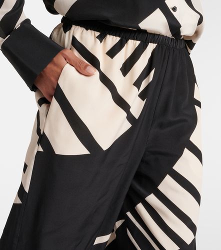 Pantalon ample en soie à imprimé - SIR - Modalova