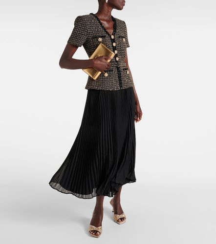 Robe midi en bouclé et mousseline - Self-Portrait - Modalova