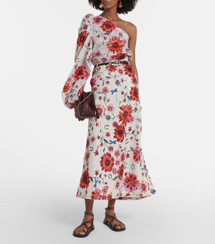 Jupe midi Ease en lin à fleurs - Dorothee Schumacher - Modalova