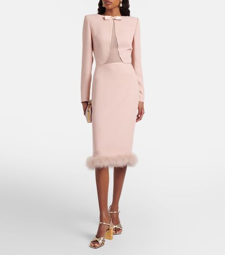 Robe midi Cady Couture à plumes - Valentino - Modalova