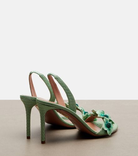 Sandales slingback Passionflower en raphia à appliqués - Aquazzura - Modalova