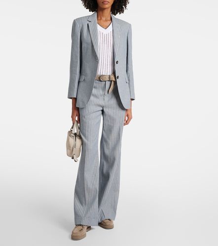 Pantalon ample en lin et coton mélangés - Brunello Cucinelli - Modalova