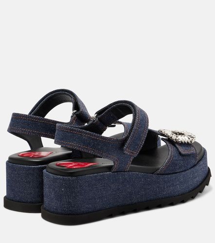 Sandales compensées en jean à ornements - Roger Vivier - Modalova