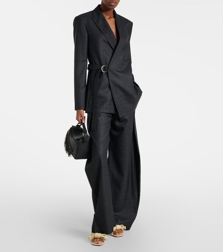 Pantalon ample en laine à ceinture et carreaux - Loewe - Modalova