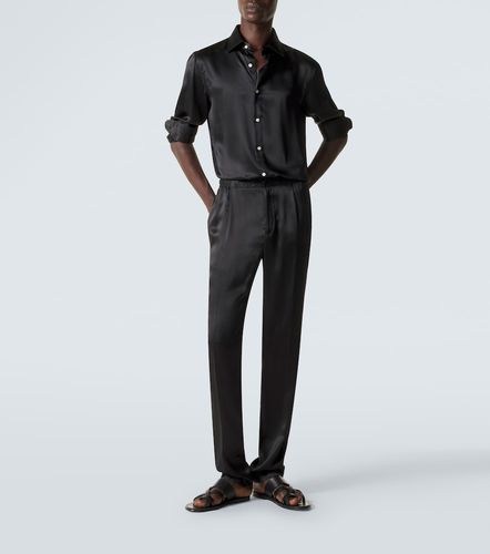 Pantalon droit réversible en soie - Rubinacci - Modalova