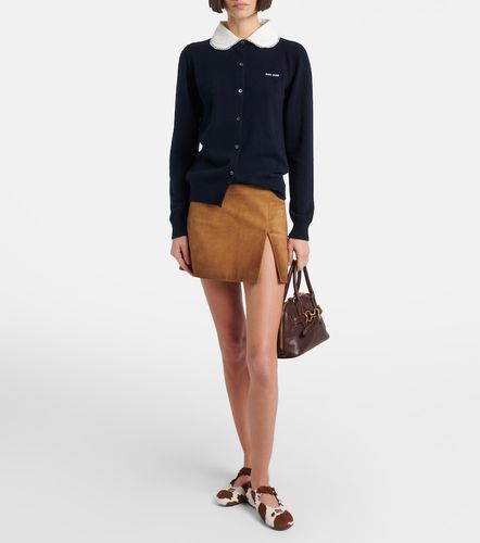Cardigan en cachemire à logo - Miu Miu - Modalova