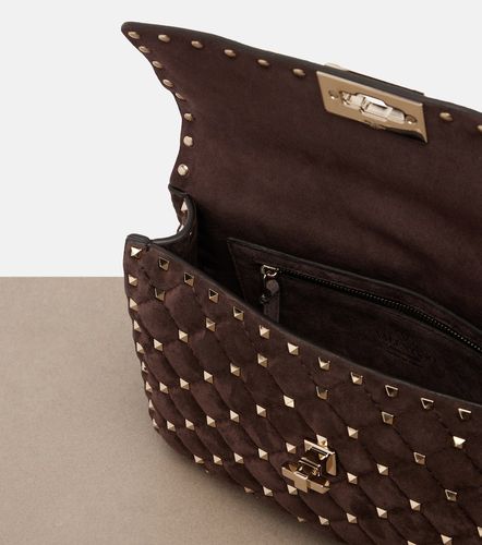 Sac à main Rockstud Spike Medium en daim - Valentino Garavani - Modalova