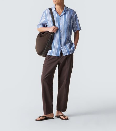 Chemise de bowling rayée en lin - Fedeli - Modalova