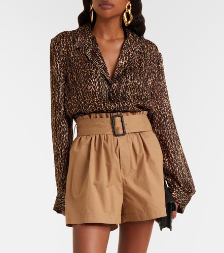 Blouse en soie à imprimé léopard - Saint Laurent - Modalova