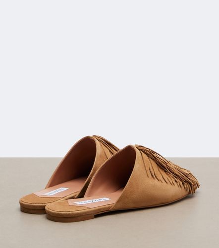 Mules Maverick en daim à franges - Aquazzura - Modalova