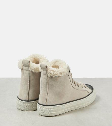 Baskets Monili en daim et shearling - Brunello Cucinelli - Modalova