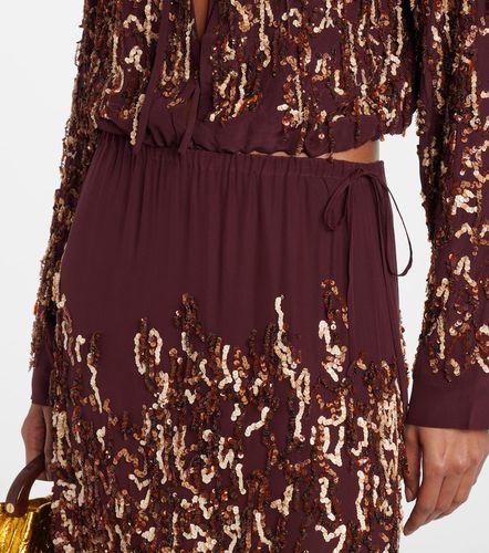 Jupe midi en soie à sequins - Dries Van Noten - Modalova