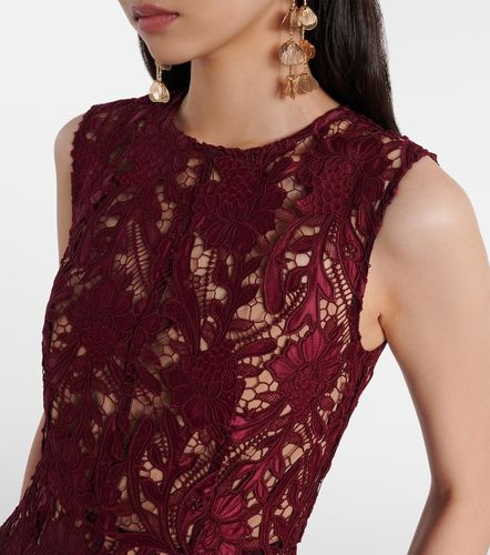 Robe midi en dentelle à fleurs - Self-Portrait - Modalova