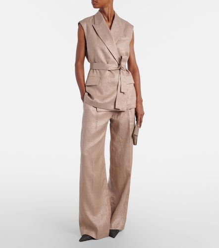 Pantalon ample en lin mélangé - Brunello Cucinelli - Modalova