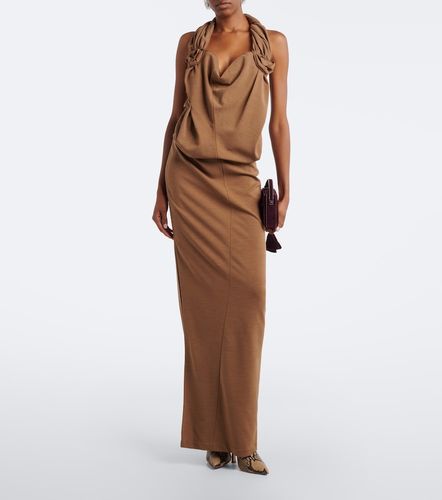 Robe longue en laine mélangée à appliqués - Magda Butrym - Modalova