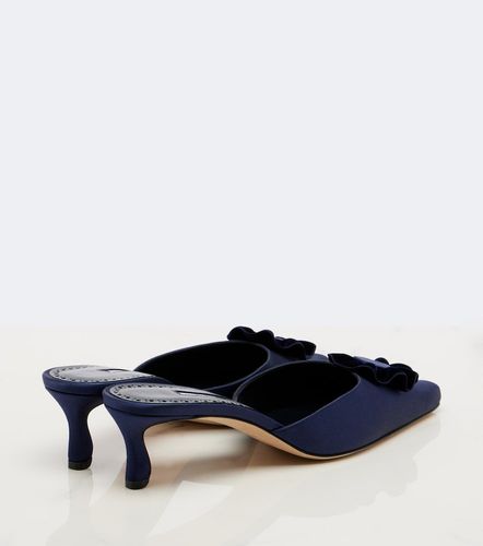 Mules Caulon en satin à appliqué floral - Manolo Blahnik - Modalova